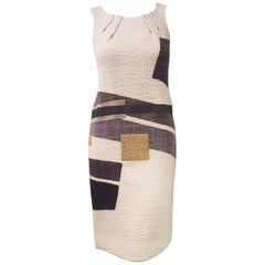 Etro Wool Geo Print Multi Color Sheath Sleeveless Dress