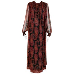 Treacy Loewe Multi Color Paisley Print Maxi Dress