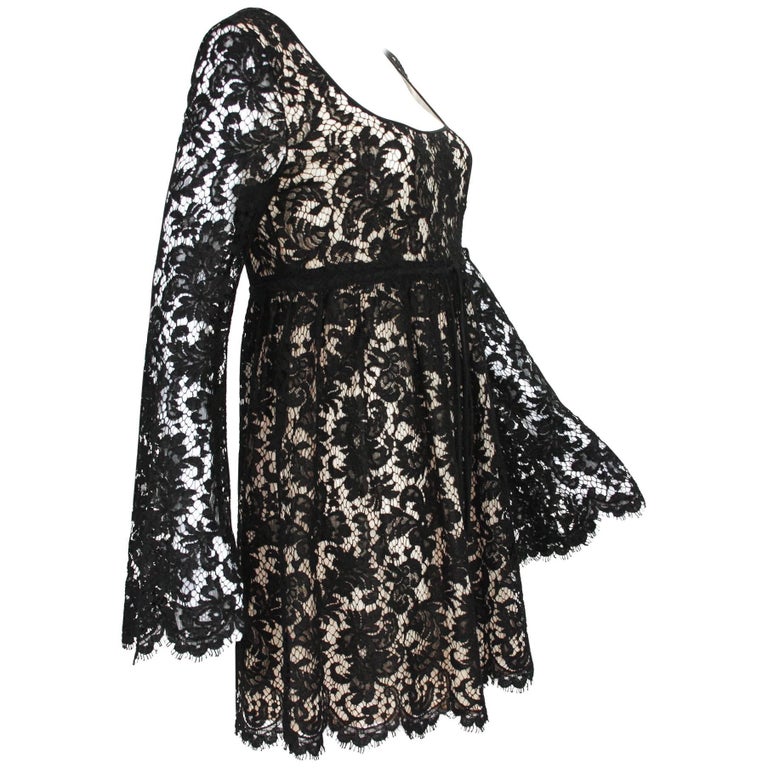 Vintage Tom Ford for Gucci S/S 1996 Baby Doll Lace Mini Dress For Sale