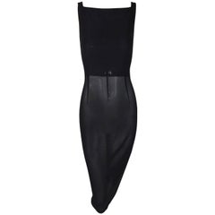 D&G by Dolce & Gabbana Pin-Up Sheer Black Silk Corset Wiggle Dress, 1990s 