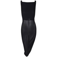 D&G by Dolce & Gabbana Pin-Up Sheer Black Silk Corset Wiggle Dress, 1990s