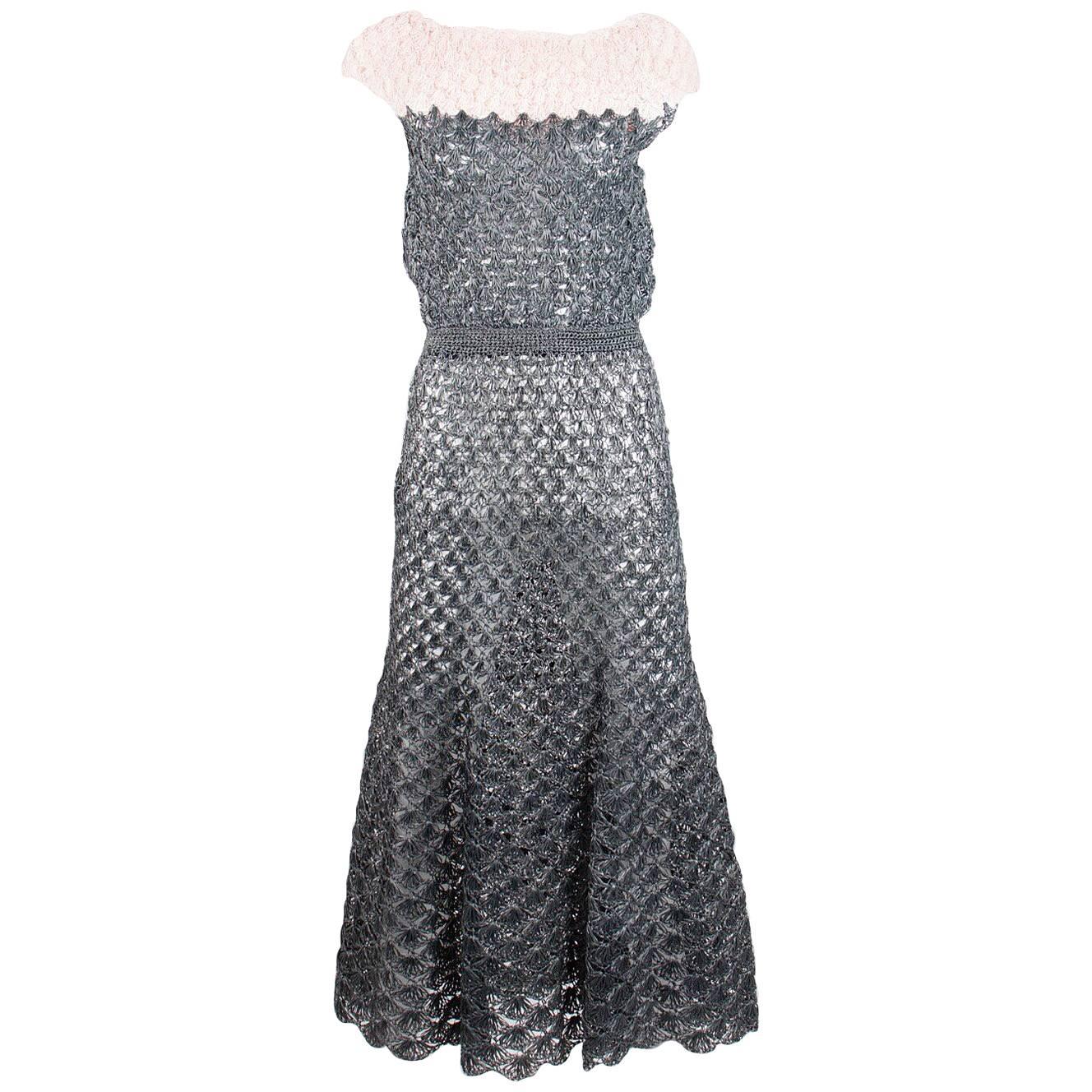 Crochet Raffia Dress circa 1950s 