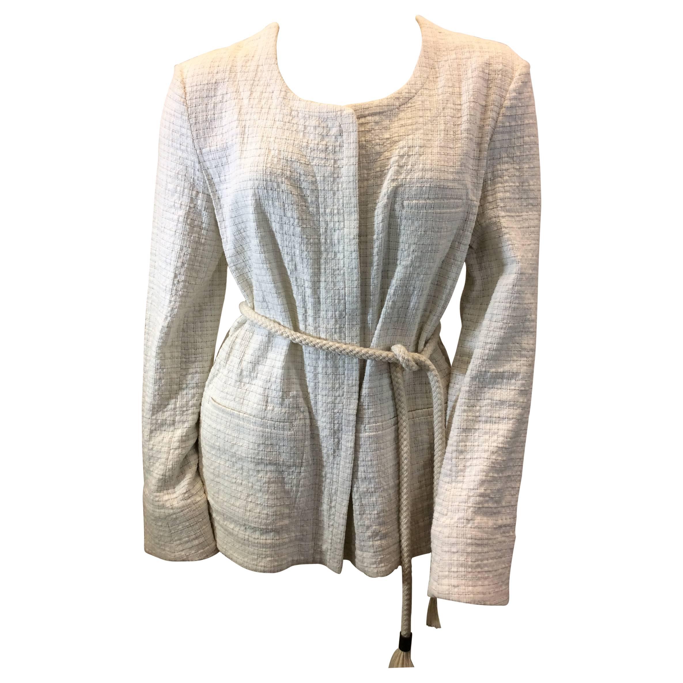 See By Chloe White Jacket with Rope Tie For Sale