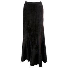 1990's AZZEDINE ALAIA long black chenille knit skirt
