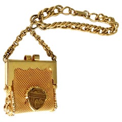 Vintage 20th Century Gold Mesh Souvenir Hand Bag "Grand Canyon" Charm Bracelet