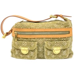 Louis Vuitton Baggy PM Green  Monogram Denim Shoulder Bag - 2006 Limited