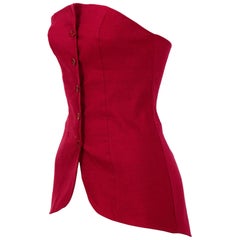 Romeo Gigli Vintage red bustier top, 1990s 