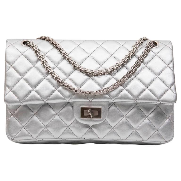 silver quilted chanel bag