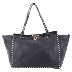 Valentino Rockstud Tote Pebbled Leather Medium