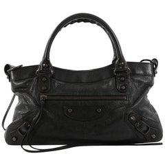  Balenciaga First Classic Studs Handbag Leather