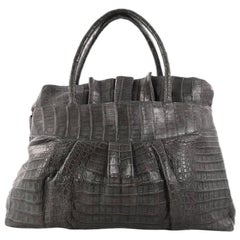 Nancy Gonzalez Ruffle Convertible Tote Crocodile Large