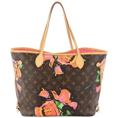 Used Louis Vuitton Neverfull Tote Limited Edition Monogram Canvas Roses MM