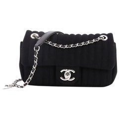Chanel CC Charm Vertical Quilt Jersey Small Flap Bag