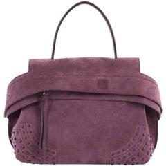 Tod's Studded Convertible Wave Bag Suede Medium