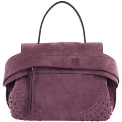 Tod's Studded Convertible Wave Bag Suede Medium 