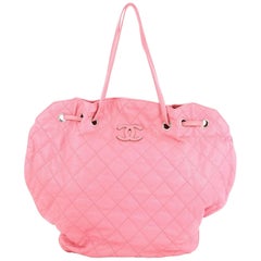 Chanel Cocomark Drawstring Tote Quilted Caviar 