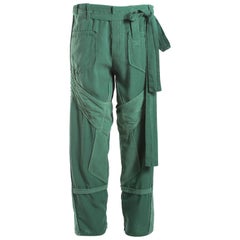 Pantalon cargo Balenciaga Nicolas Ghesquière en coton et velours côtelé vert:: S / S 2002