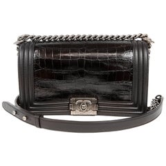 Chanel Black Crocodile Medium Boy Bag