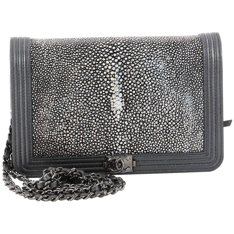 Chanel Boy Wallet on Chain Stingray at 1stDibs