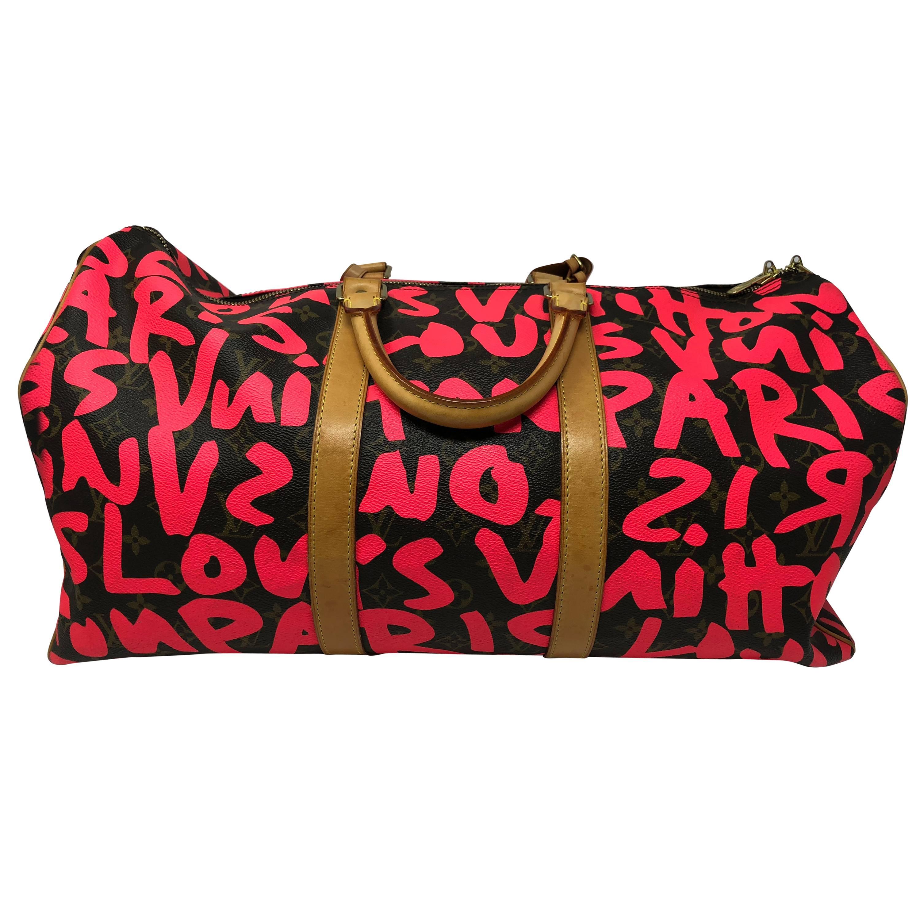 Louis Vuitton Stephen Sprouse Grey Monogram Graffiti Keepall 50 63L26a For  Sale at 1stDibs