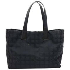 Chanel Travel Line Black Jacquard Nylon Tote Bag