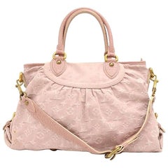 Louis Vuitton Neo Cabby MM Pink Rose Monogram Denim Shoulder Bag