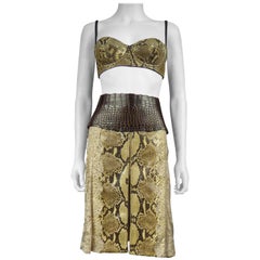 Vintage Dolce Gabbana Python skin skirt and bra