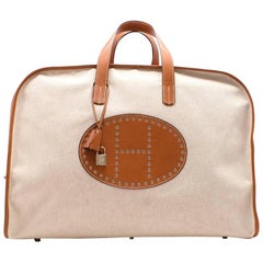 Hermes Toile and Barenia Leather XL Evelyne Travel Bag