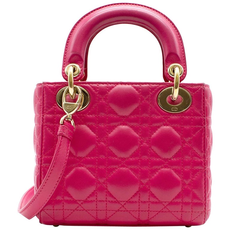 Dior Fuchsia Mini Lady Dior Bag For Sale at 1stDibs lady dior fuchsia