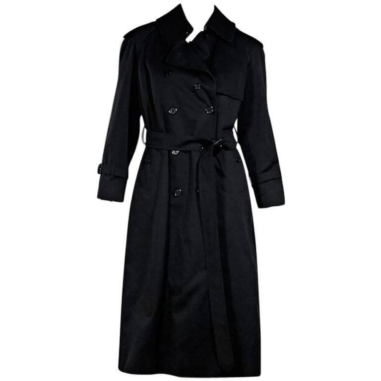 Black Burberry London Double-Breasted Trench Coat For Sale at 1stDibs