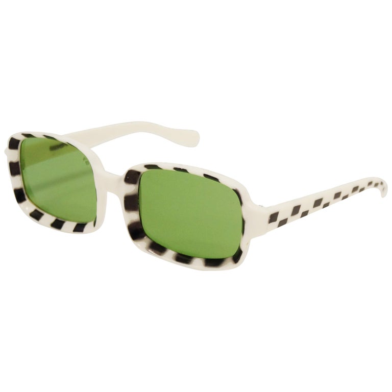 Italian Black and White Stripe Mod Glasses, 1960s at 1stDibs linda