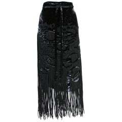 New Tom Ford for Yves Saint Laurent F/W 2001 Velvet Fringe Runway Skirt ...