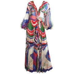 Chanel Chiffon Silk Print Caftan Gown, 2006