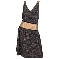 Chanel 2005 A Collection Tweed and Leather Skirt Set