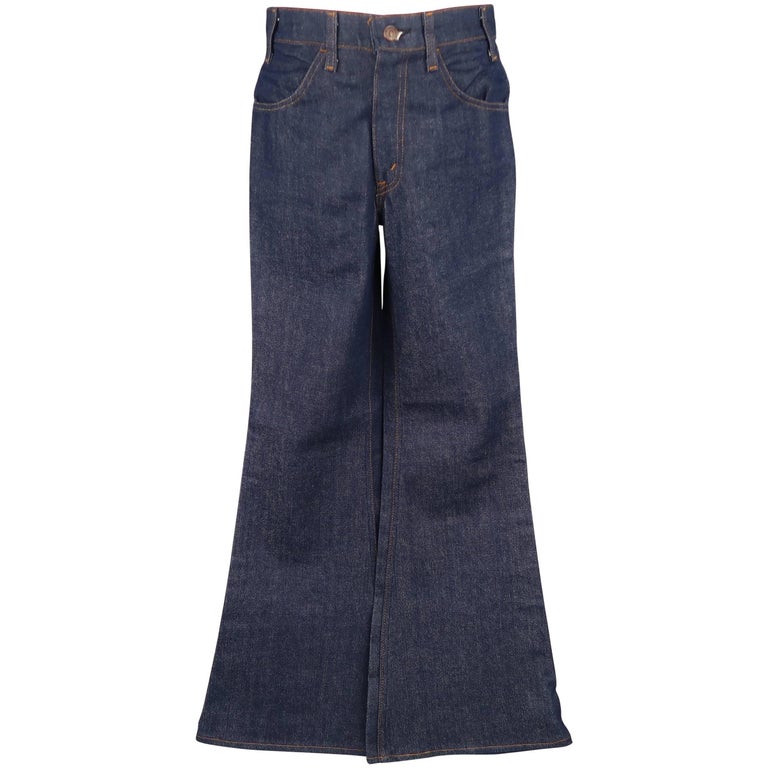 Men's LEVI'S VINTAGE Size 30 Indigo Contrast Stitch Denim Flaired Jeans ...
