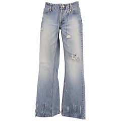 Men's VIVIENNE WESTWOOD ANGLOMANIA Size 32 Light Wash Distressed Denim Jeans