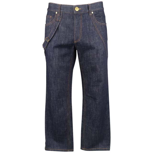 Men's ALEXANDER MCQUEEN Size 36 Indigo Raw Denim Bondage Strap Jeans at ...