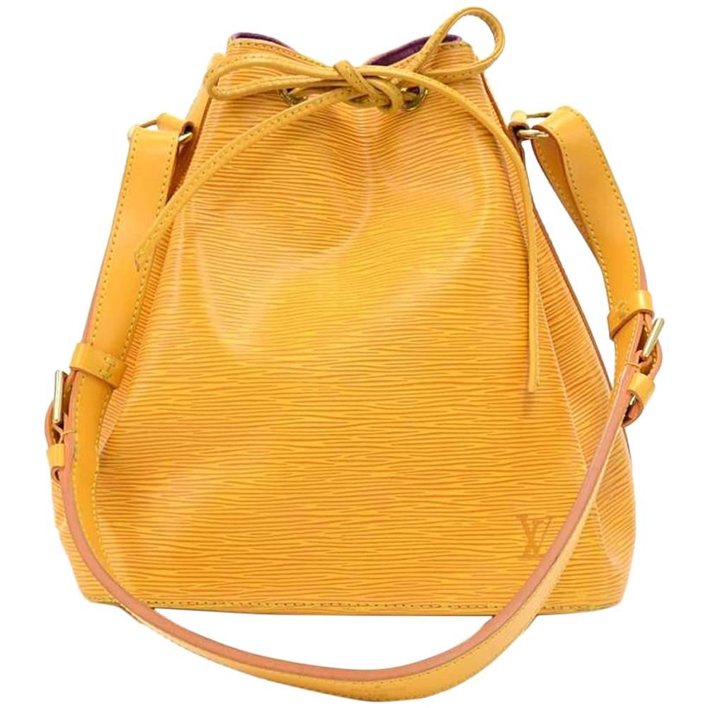 Vintage Louis Vuitton Petit Noe Yellow Epi Leather Shoulder Bag 