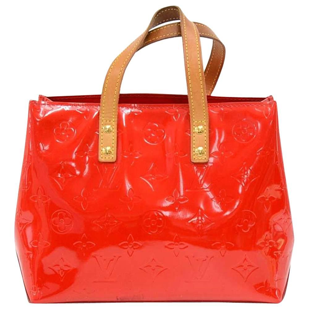 Louis Vuitton Reade PM Red Vernis Leather Hand Bag  For Sale