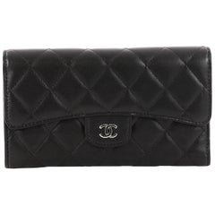 Chanel L Flap Wallet Quilted Lambskin Long