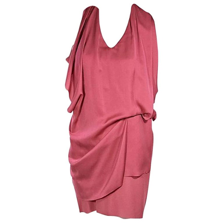Pink Acne Studios Draped Mini Dress For Sale at 1stDibs