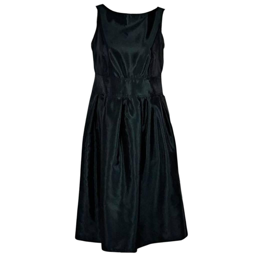 Emerald Green Burberry London Taffeta Dress