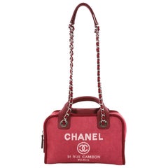 Chanel Deauville Bowlingtasche aus Segeltuch