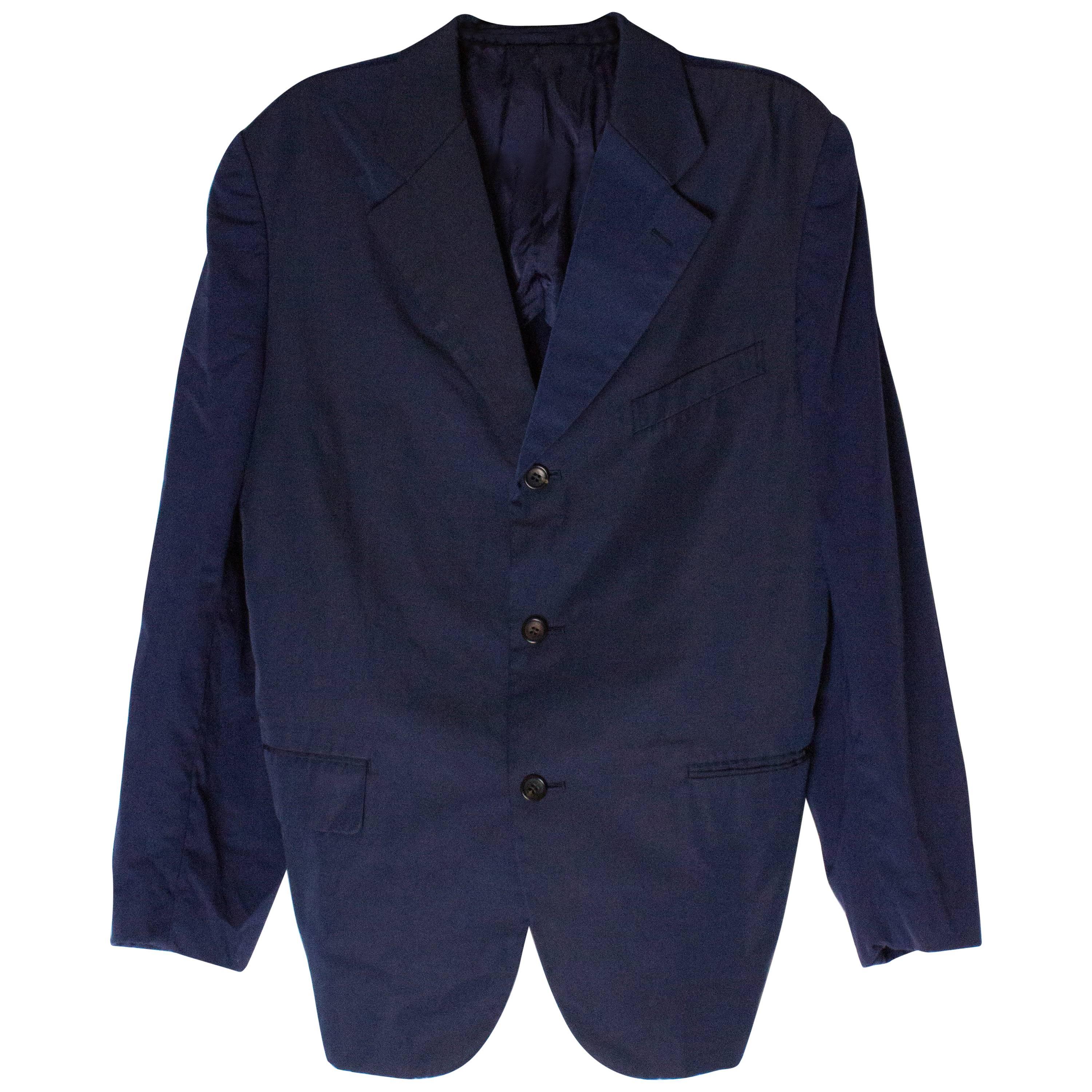 COMME des GARCONS HOMME cotton tailored jacket Pants setup HM-J008 HM-P004 Navy M