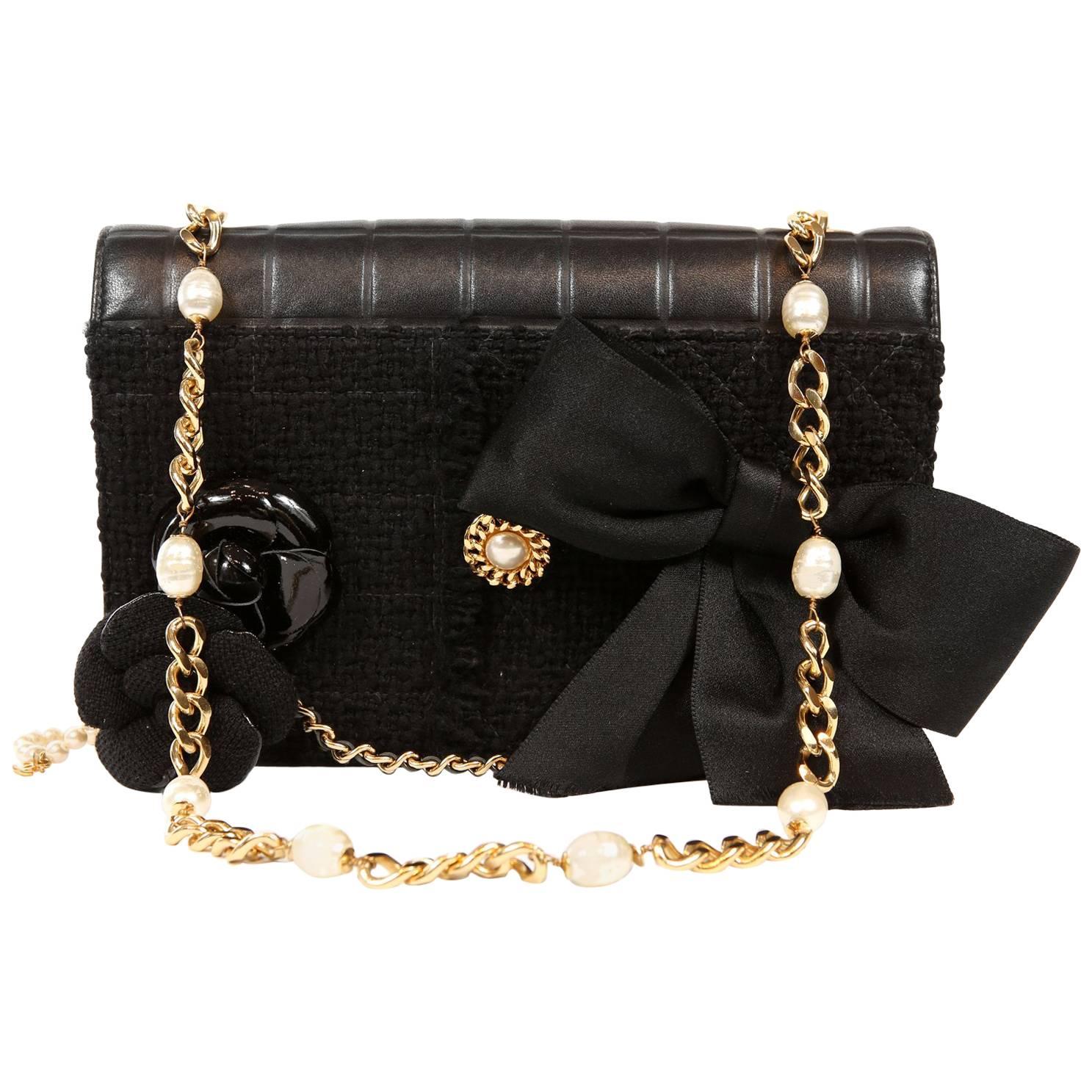 Chanel Black Buttons and Bows Special Edition Flap Bag 
