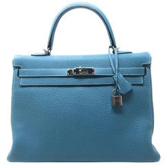 Hermes Kelly 35cm Blue Jean