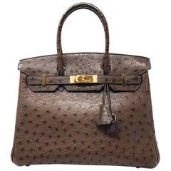 Hermes Birkin 30cm Chocolate Brown Ostrich