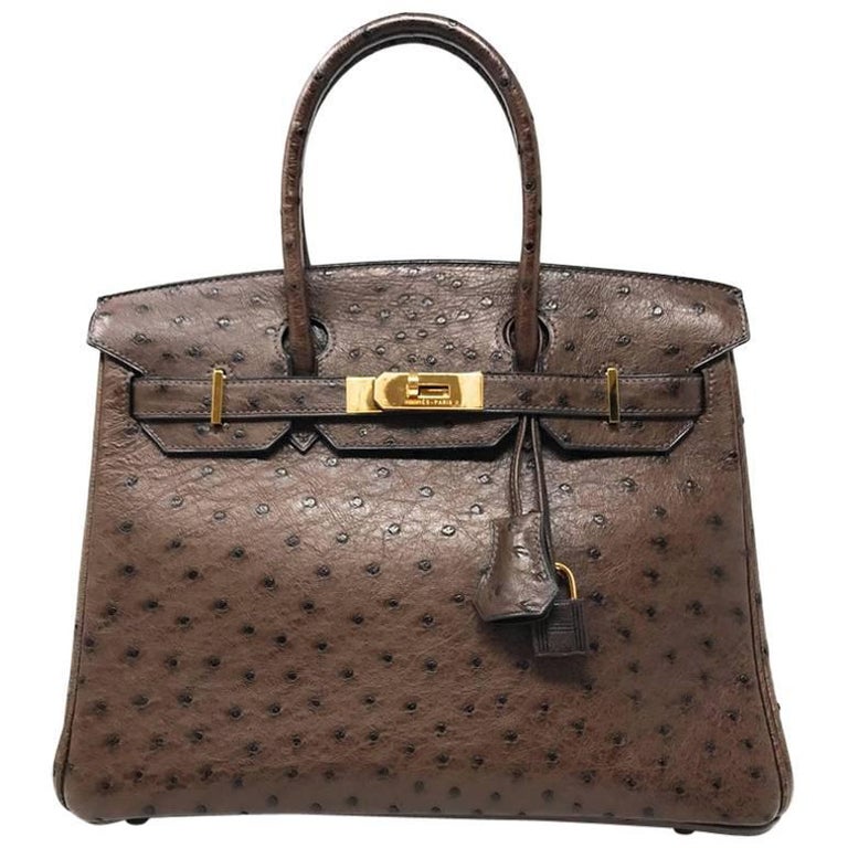 hermes brown ostrich birkin