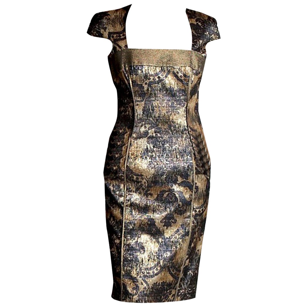 Eleanora Black Shirred Chiffon Evening Gown w/ Bow For Sale at