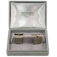 Retro Hermes Silver Cufflinks